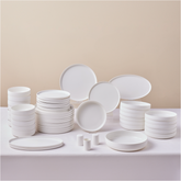 Karaca Earth Collection Matte Glaze Weiss – 55-teiliges Tafelservice für 12 Personen
