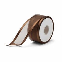 Organza Satinband Braun– 25 mm Breite (Preis pro Meter)