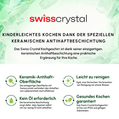 Karaca Swiss Crystal Almond Cream 18 cm – Flache Pfanne mit Griff