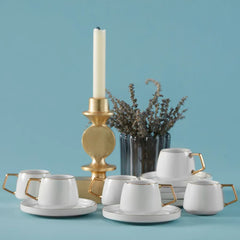 Karaca Streamline Saturn Gold, Espressotassen Set für 6 Personen Gold, 12-teilig