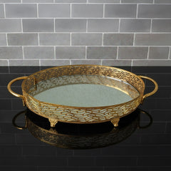 Modernica Oval Service Tray with Handle Gold