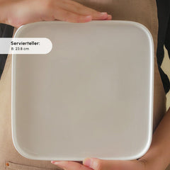 Karaca Stream Pure Cubique Frühstücksset – 35-teilig für 6 Personen, Weiss