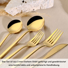 Ensemble de couverts Karaca Orion Gold pour 6 personnes, 30 pièces
