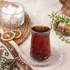 Pasabahce Timeless Teeset 12-teilig – Teegläser mit Untertassen für 6 Personen