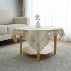 Tischdecke Rechteckig Natur/Bunt, Polyester-Leinen-Optik
