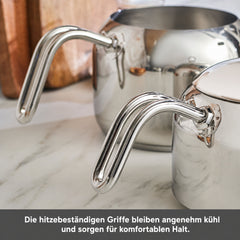 Set de théière Karaca Urban Midi en acier inoxydable, 3 pièces