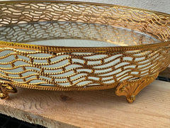 Modernica Oval Service Tray with Handle Gold