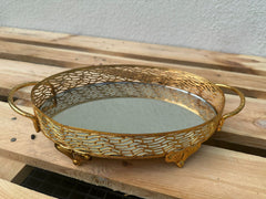 Modernica Oval Service Tray with Handle Gold