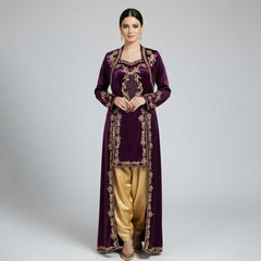 Élégante robe de henné Bindallı en violet et or – Robe ottomane traditionnelle
