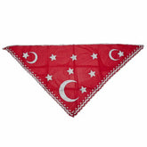 Bräutigam-Tuch Rot – traditionelles dreieckiges Tuch mit Mond- und Sternmotiv ca. 90 cm für Henna-Abend oder Hochzeit
