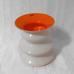 Vase Herstal Neya – Vase en verre blanc/orange, H 19,5 cm