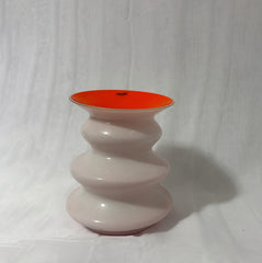 Vase Herstal Neya – Vase en verre blanc/orange, H 19,5 cm