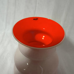 Vase Herstal Neya – Vase en verre blanc/orange, H 19,5 cm