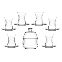 Verre à thé LAV Verres à thé Inci avec sucriers 6x-6x-1x complet 13 pièces, verre