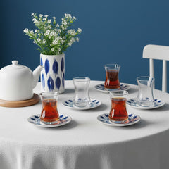 Service à thé Karaca Iznik en porcelaine fine, 12 pièces