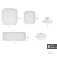 Karaca Stream Bone Massimo White Frühstücksset für 6 Personen – 26-teilig