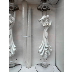 Elegantes Hochzeits-Kerzenhalter-Set (4-teilig) - 28cm Glas/Gips - Classic Mevlana