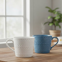 Set de 2 tasses Karaca Lily Blue & White, 320 ml