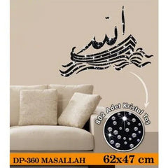 Velours wall sticker Masallah with 802 pieces of crystal stone