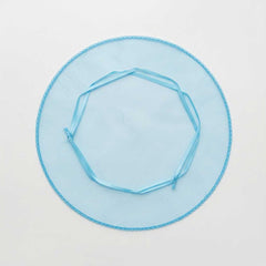 50 Stück Geschenkorganza-Beutel blau 24 cm, rund, Mandelzucker-Beutel, Mini-Organza-Beutel