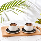 Karaca New White Galactic Teetassen-Set 300 ml für 1 Person, 2-teilig