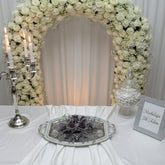 Verlobungstablett "Pearl & Crystal Shine" – Silber, mit Perlen- und Strasskette (45x32 cm)