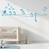 Velours Wandtattoo „Cik Cik“ – Samt Wandsticker 84 × 108 cm, hellblau