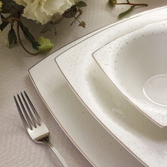 Karaca Fine Pearl Belha 62-teiliges quadratisches Perlmutt-Dinnerset für 12 Personen