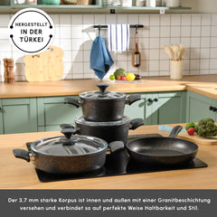 Karaca Biogranit Black Gold 7-piece pot set