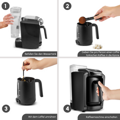Hatir Aqua automatische türkische Kaffeemaschine, Schwarz
