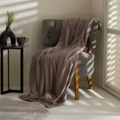 Karaca Leaves Welsoft TV-Decke Steingrau, 130 × 150 cm