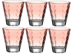 Leonardo Trinkglas Optic Pastell 215 ml, 6 Stück, Rot