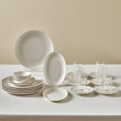 Karaca Artiste Bone China Tafelservice für 6 Personen – 20-teilig, Weiss