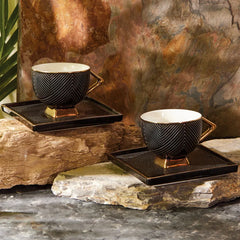 Service de 2 tasses à expresso Karaca Art Deco Black
