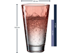 Leonardo Trinkglas Optic Pastell 300 ml, 6 Stück, Rot