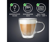 Bialetti Cappuccinotasse Capri 160 ml, 2 Stück, Transparent