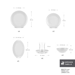 Karaca Artiste Bone China Tafelservice für 6 Personen – 20-teilig, Weiss