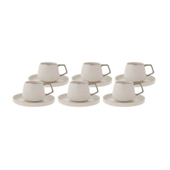 Karaca Streamline Saturn Platinum 6 Personen Espressotassen Set, 12-teilig