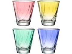 LEONARDO Verre à eau Twist 215 ml, 4 pièces, Multicolore