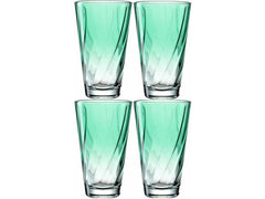 LEONARDO Verre à eau Twist 300 ml, lot de 4, turquoise