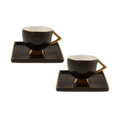 Service de 2 tasses à expresso Karaca Art Deco Black