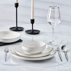 Karaca Streamline New Saturn Platin 24-teiliges Tafelservice, 6 Personen
