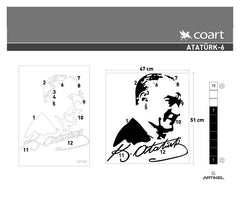 Autocollant mural en velours Atatürk-6 47X51cm