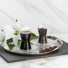 LAV Derin 6er Unterteller-Set aus hochwertigem Glas Untertasse Cay Tabagi DRN278