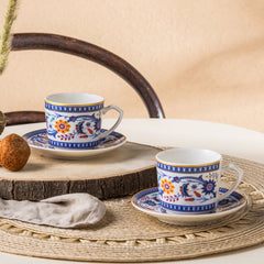 Karaca Linden Kaffeetassen-Set für 2 Personen – 4-teilig, 80 ml