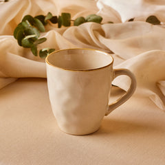 Karaca Aria Reactive Glaze Kaffeebecher Beige aus Steinzeug, 450 ml