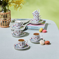 Karaca Ebruli Espressotassen-Set Mehrfarbig für 6 Personen, 12-teilig, 90 ml