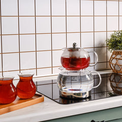 Karaca x Refika Gönlübol Induktionsboden Glas Teekanne