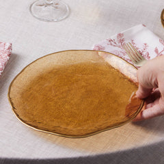 Karaca Dune Dessertset aus Glas für 6 Personen, Braun, 7-teilig