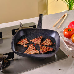 Karaca Aqua Granit Grillpfanne mit Marmorbeschichtung, 28 cm
